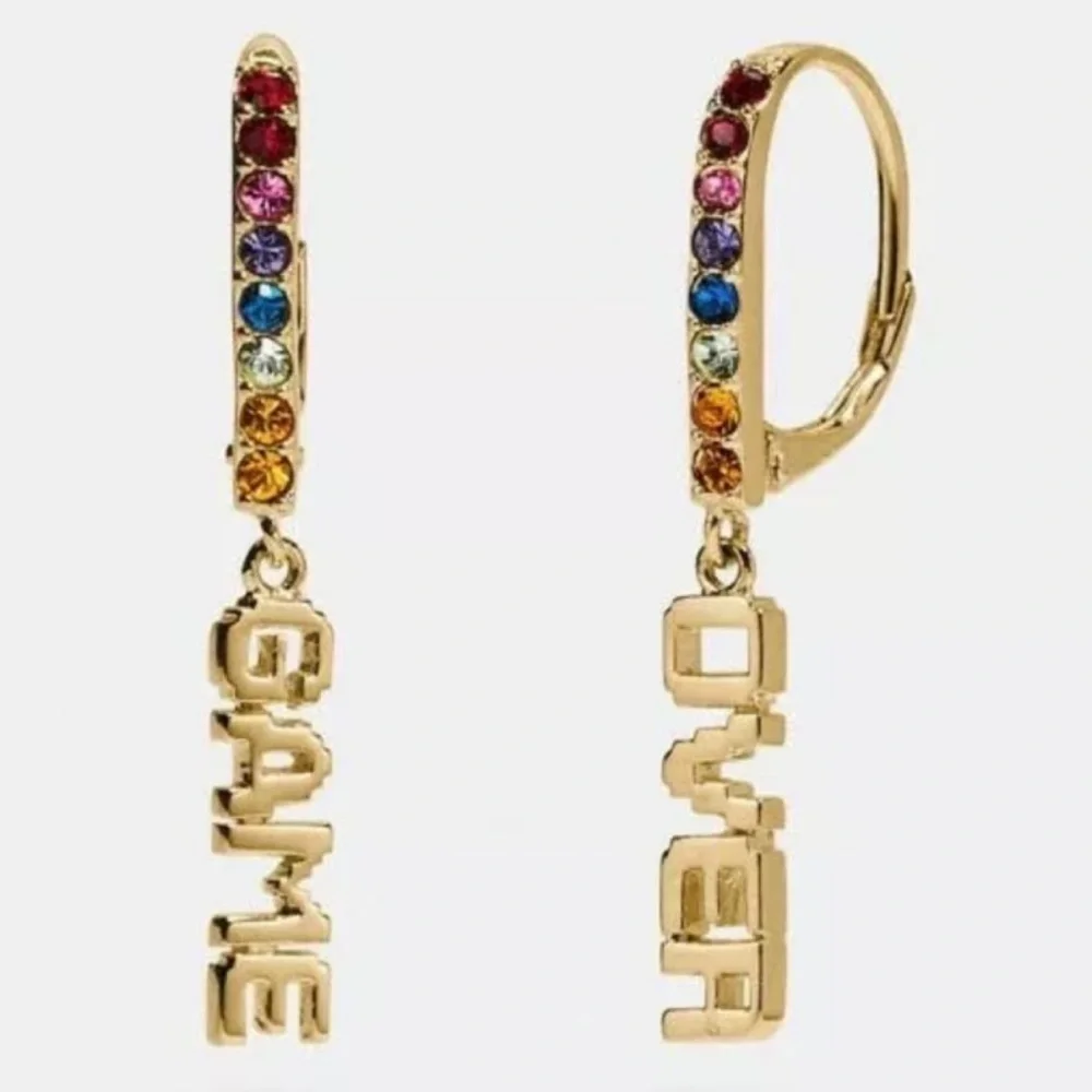 Coach NEW NWT PAC-Man Game Over Arcade Earrings - Picture 3 of 5